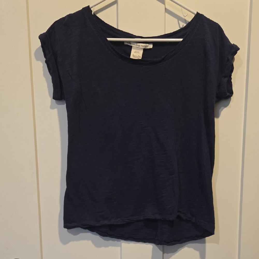 American Rag Cie Navy Short Sleeve Crewneck Tee